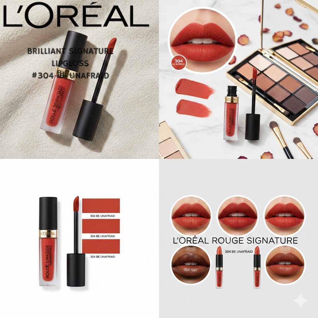 L’Oréal Rouge Signature lūpų dažai 304 Be Unafraid – Rezivelo
