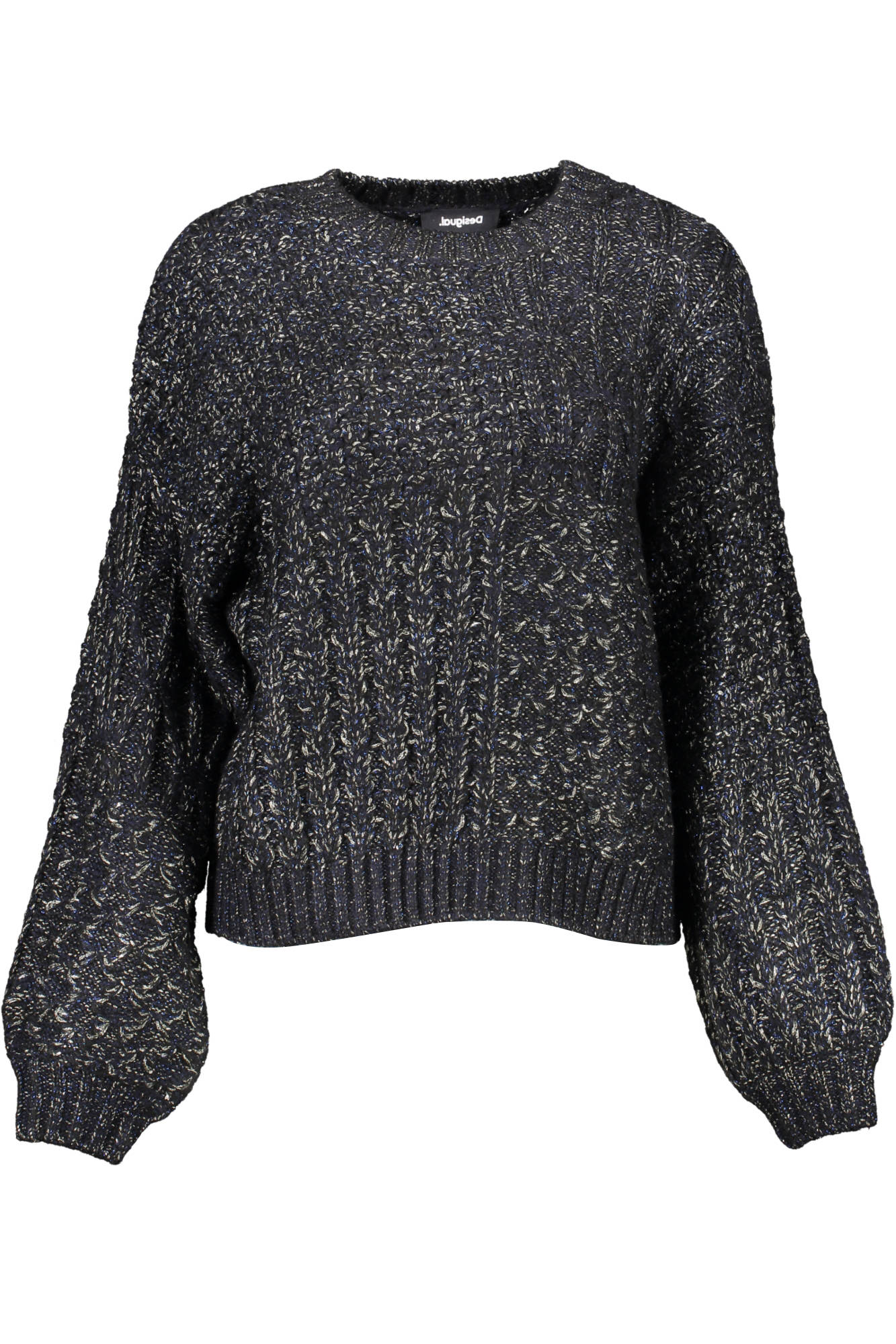 Desigual moteriškas megztinis – juoda spalvos, juoda spalva