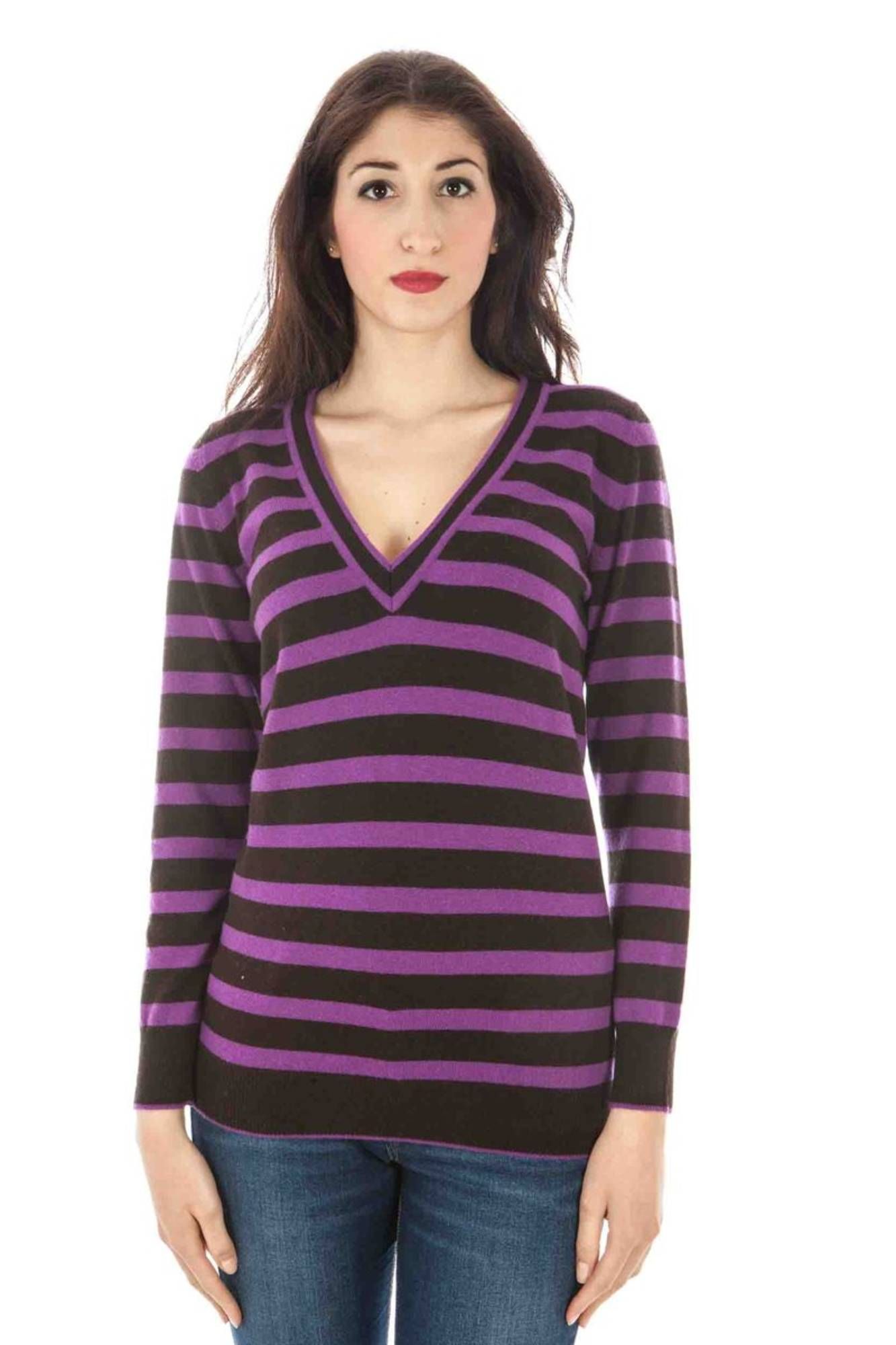Fred Perry moteriškas megztinis – violetinė spalvos, violetinė spalva