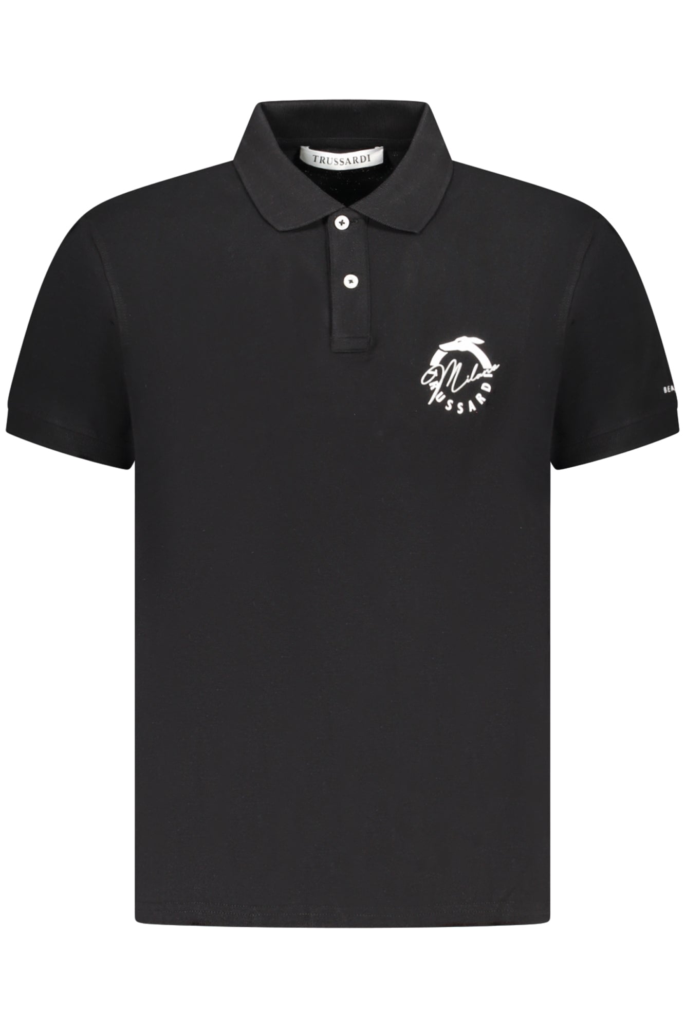 Trussardi vyriški polo marškinėliai – juoda spalvos, juoda spalva