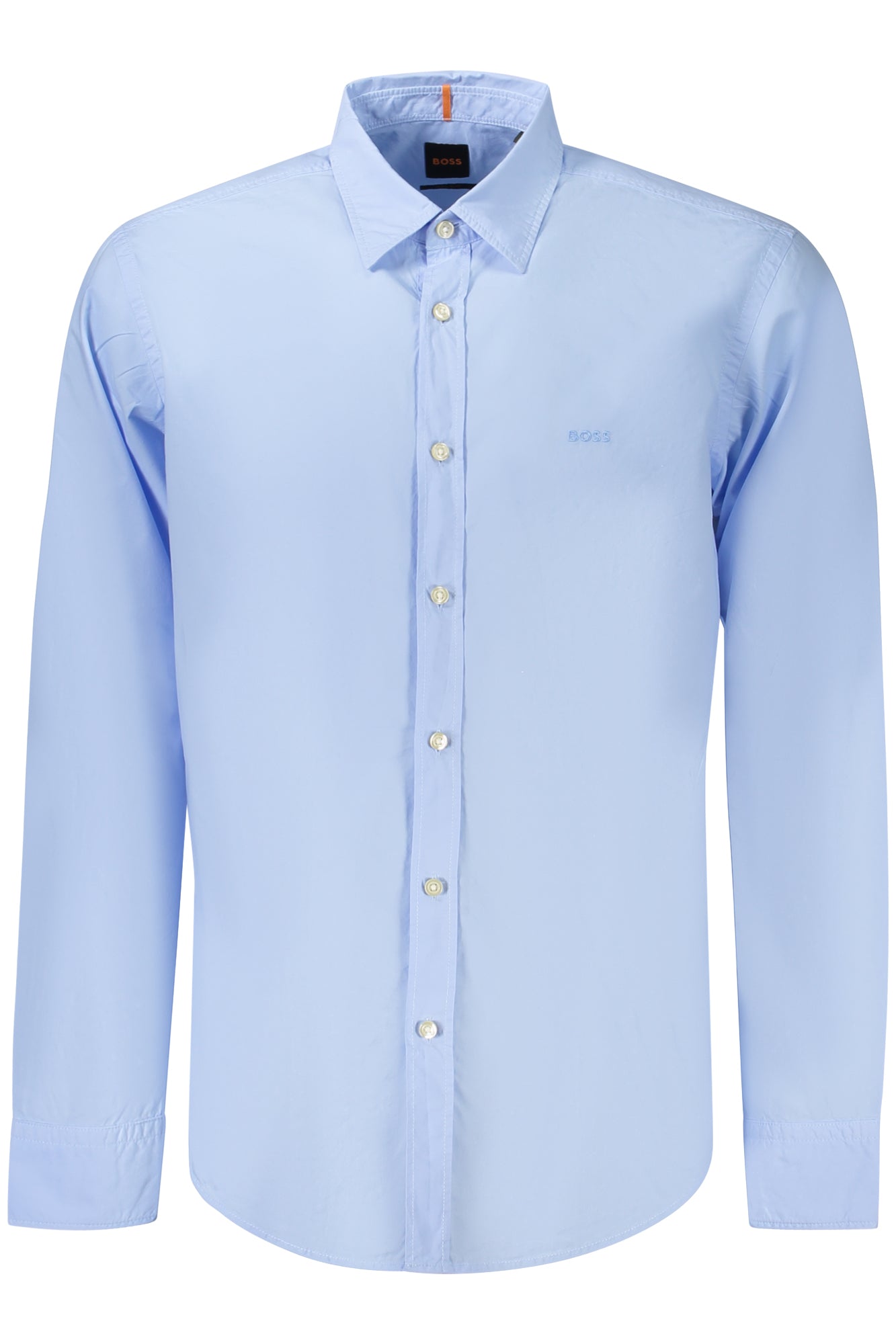 Boss vyriški marškiniai – azzurro spalvos, azzurro spalva