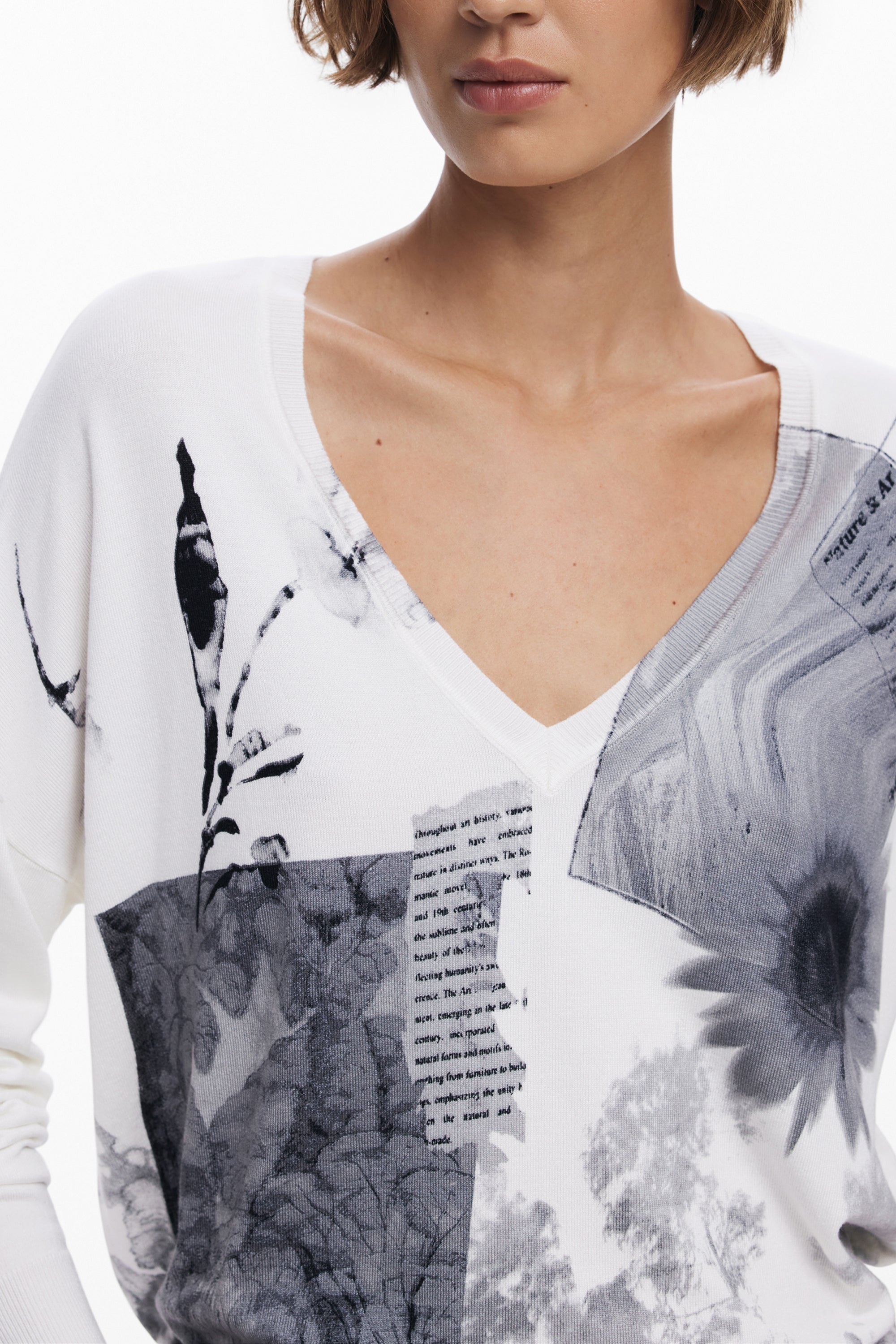 Desigual moteriškas megztinis – baltos spalvos, baltos spalvos, nuotrauka 3