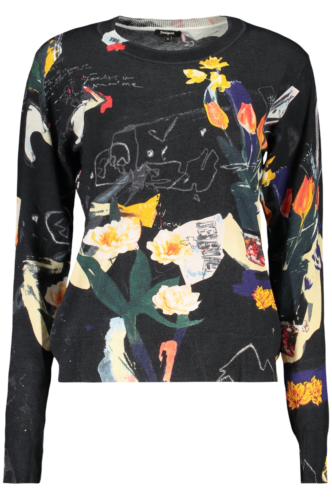 Desigual moteriškas megztinis – juoda spalvos, juoda spalva
