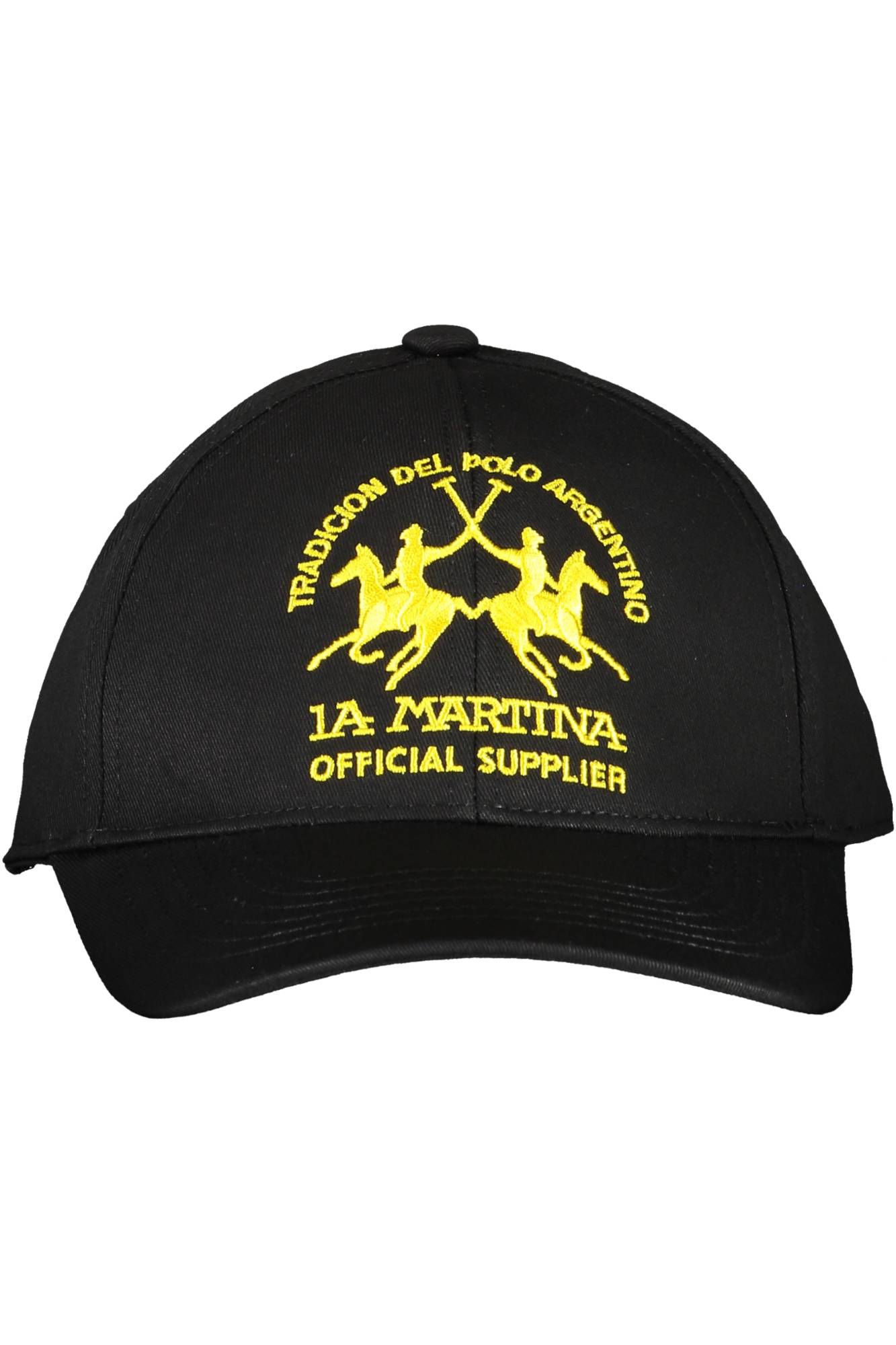La Martina vyriška kepurė – juodos spalvos, juodos spalvos