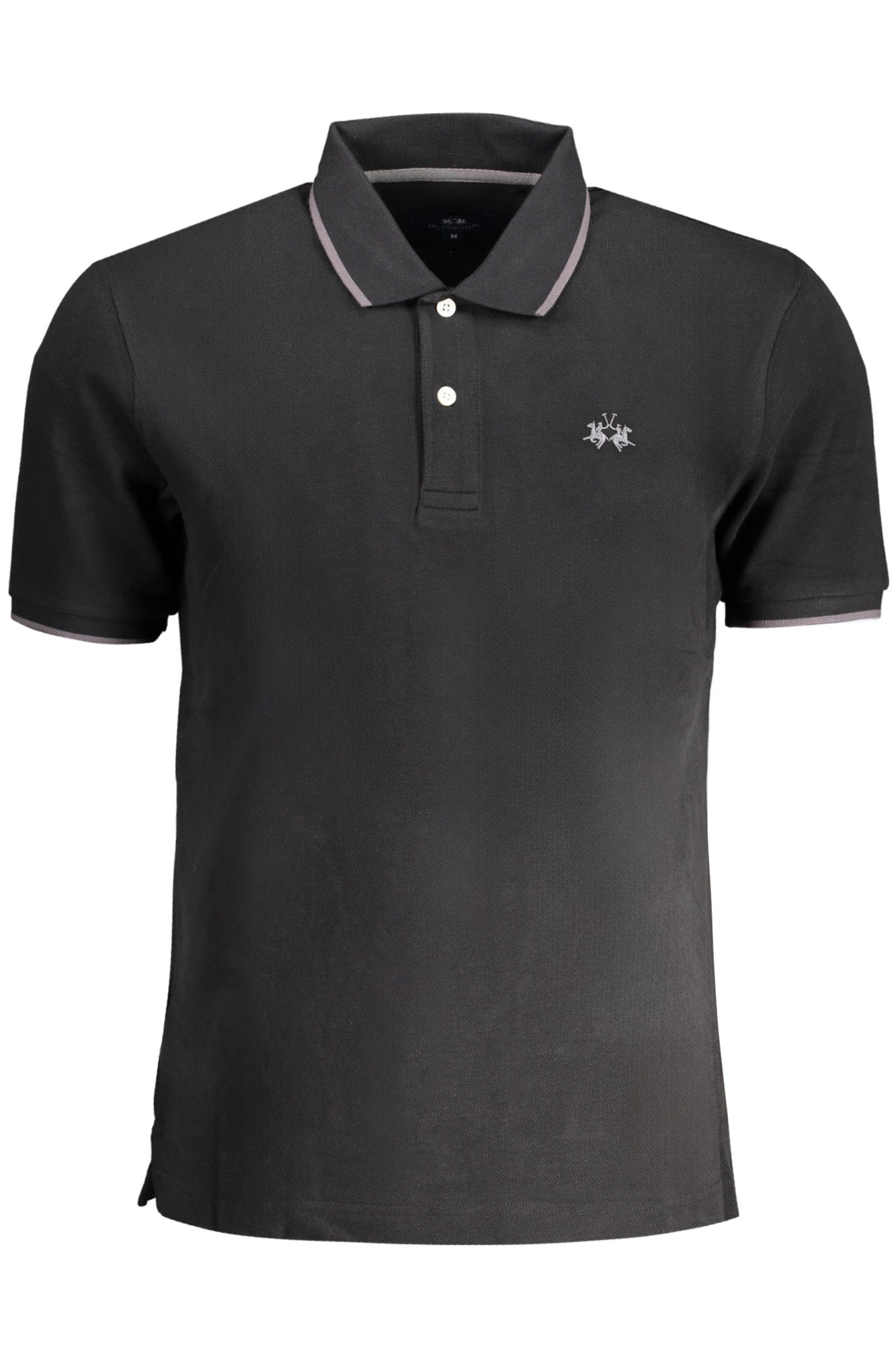 La Martina vyriški polo marškinėliai – juoda spalvos, juoda spalva