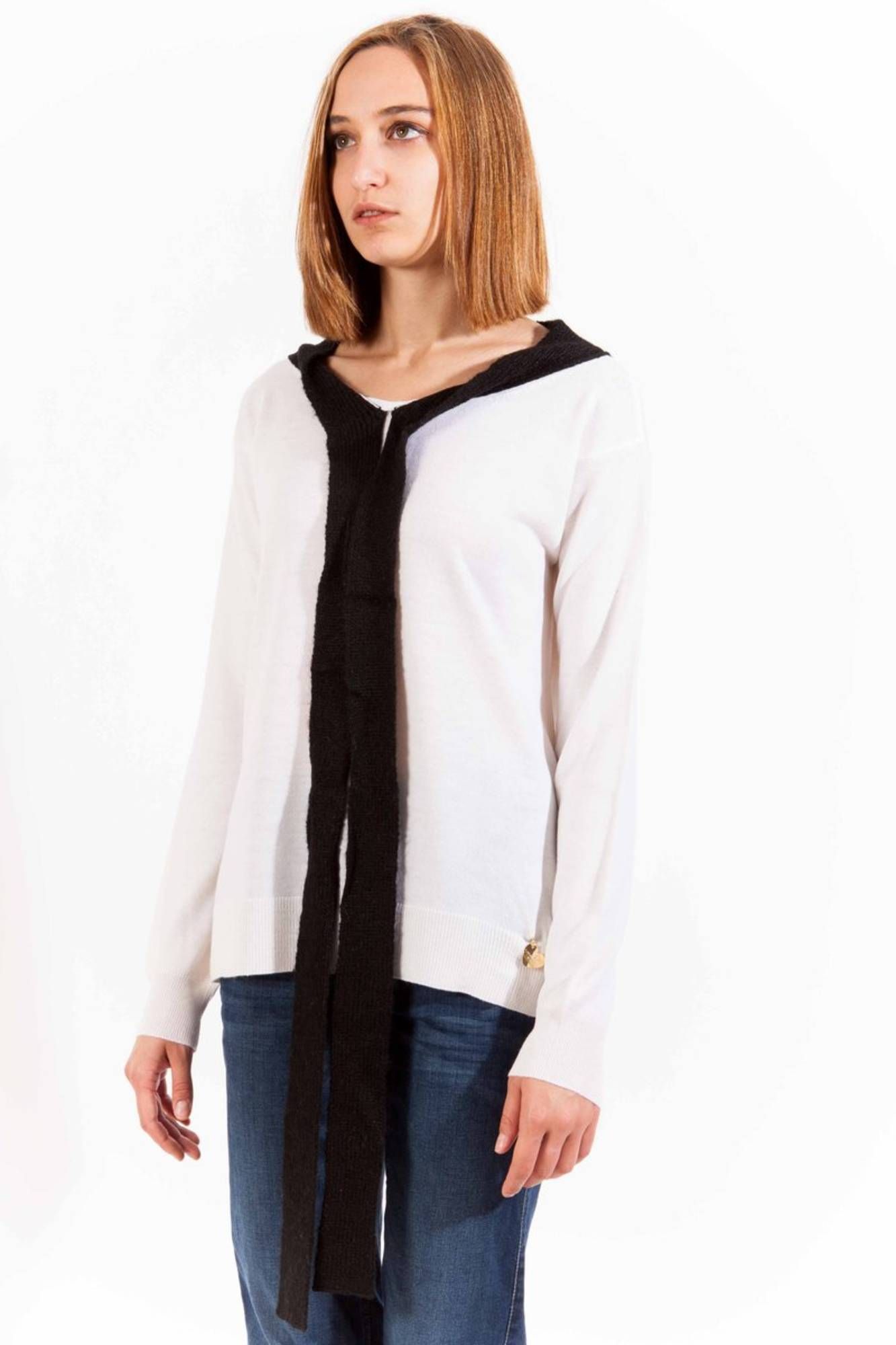 Love Moschino moteriškas megztinis – balta spalvos, balta spalva, nuotrauka 3