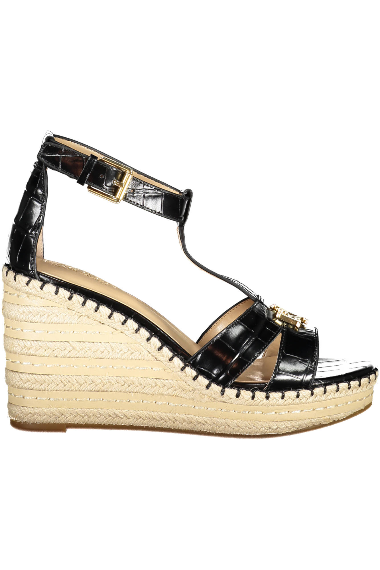 Ralph Lauren moteriški sandalai – juodos spalvos, juodos spalvos