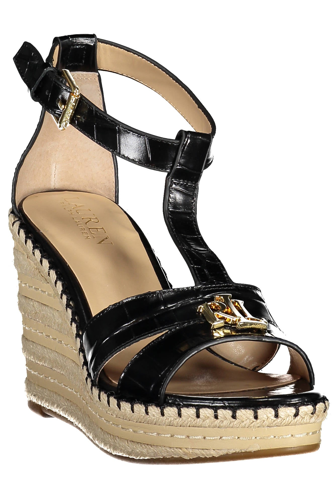 Ralph Lauren moteriški sandalai – juodos spalvos, juodos spalvos, nuotrauka 2