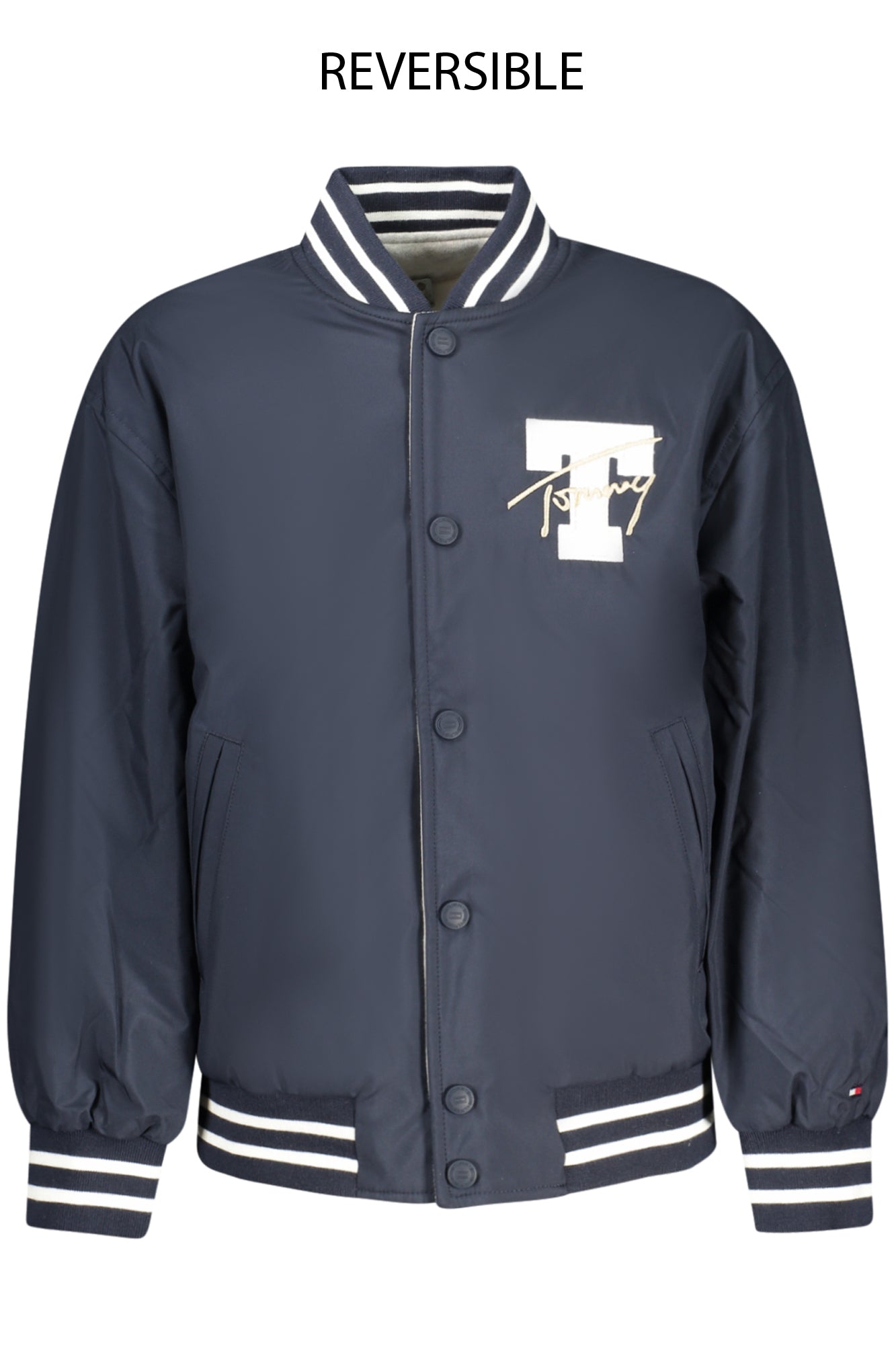 Tommy Hilfiger vaikiška striukė – mėlynos spalvos, mėlynos spalvos