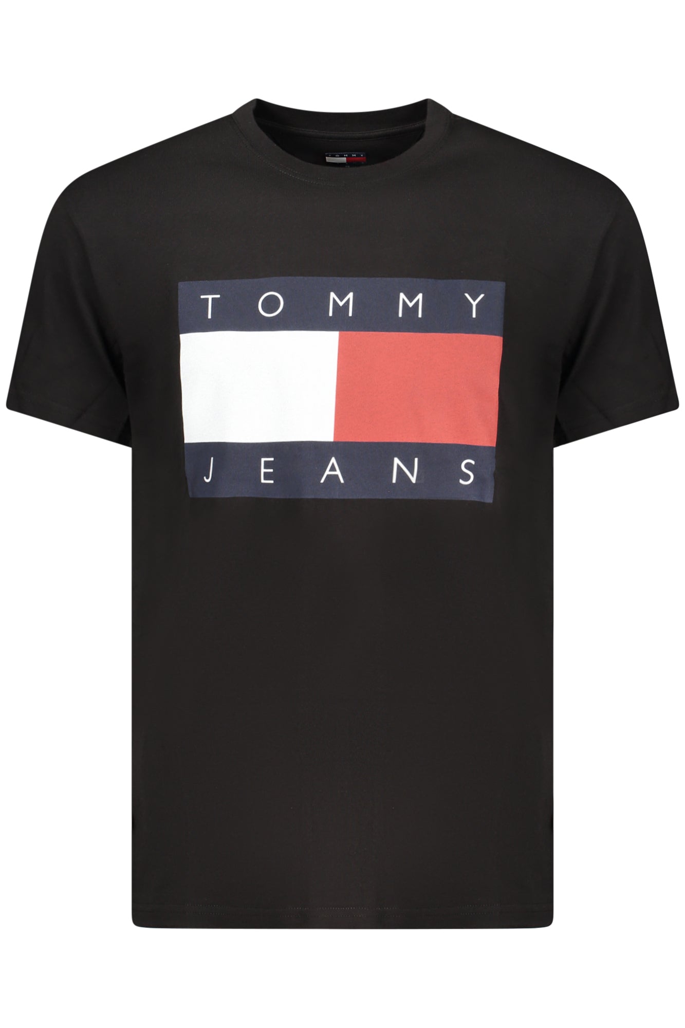Tommy Hilfiger vyriški marškinėliai – juoda spalvos, juoda spalva